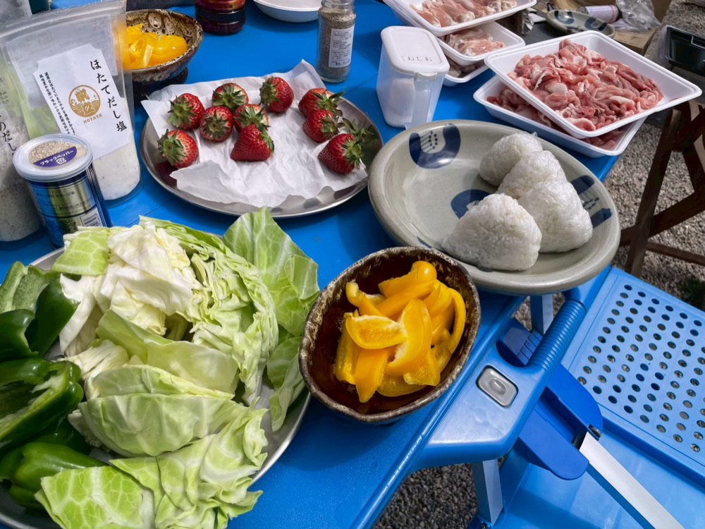 里山で採れたばかりの食材